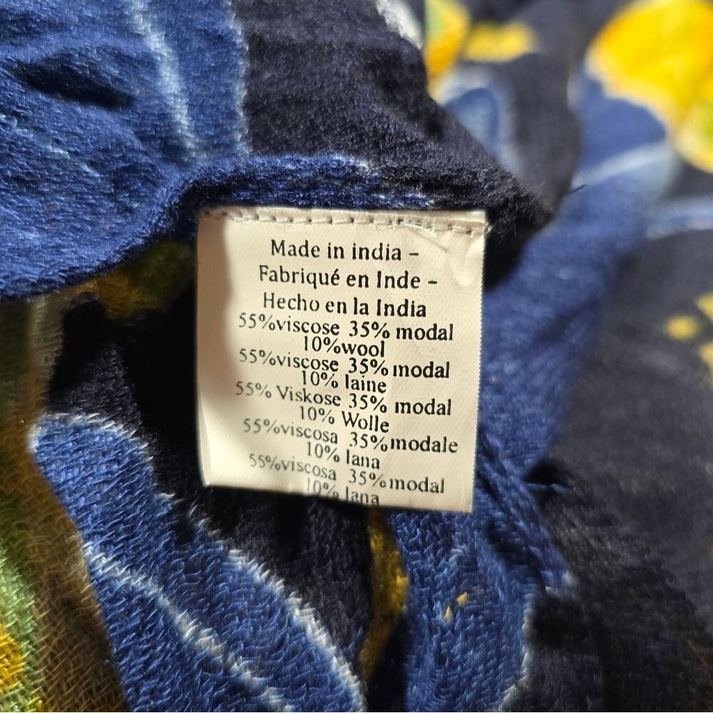Anthropologie Lotte Erfurt Hjorth Limited Edition Blue Gold Sequin Scarf - Picture 6 of 7